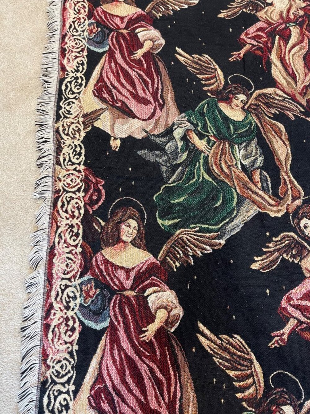 Goodwin Weavers Angelic Season Tapestry Throw Afghan Blanket 100% Cotton 46 x 67 - Picture 16 of 16